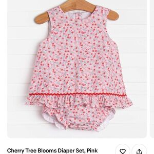Cherry Tree Blooms Pink Diaper Cover Set